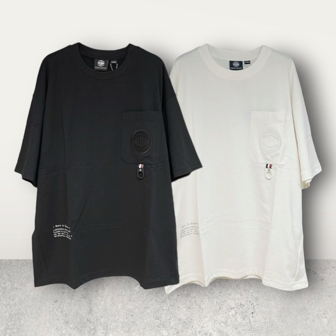 【限量】PALLADIUM  黑白双色潮流LOGO口袋短袖 109653 - 女装 T 恤 - 棉 多色