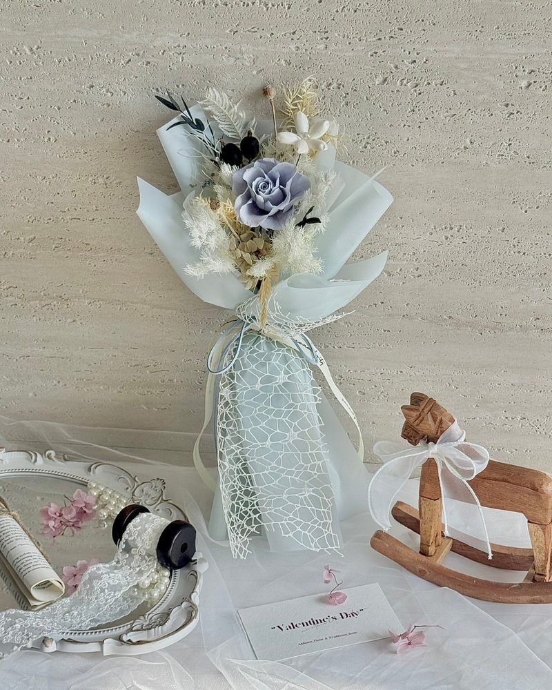 嗜花所 - 蓝莓奶昔 七夕情人花束 花礼 情人节 花束 告白花束 - 干燥花/捧花 - 植物．花 