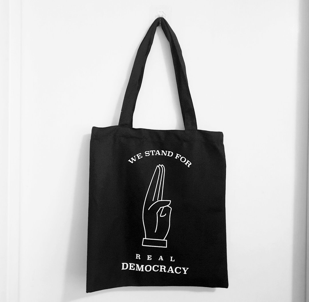 tote bag democracy - 其他 - 棉 黑色