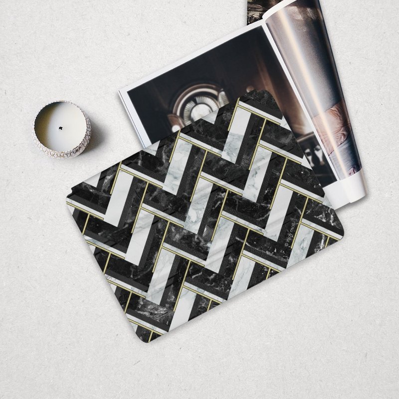 iPad case 12.9/Air5/iPad 9/mini 7 系列 大理石 皮革平板保护套 - 平板/电脑保护壳 - 其他材质 黑色