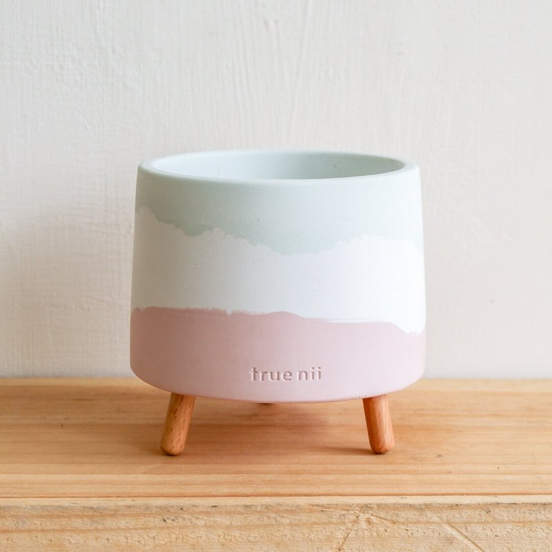 初泥 true nii | 长脚的水泥盆(L) -小草樱花 - 植栽/盆栽 - 水泥 粉红色