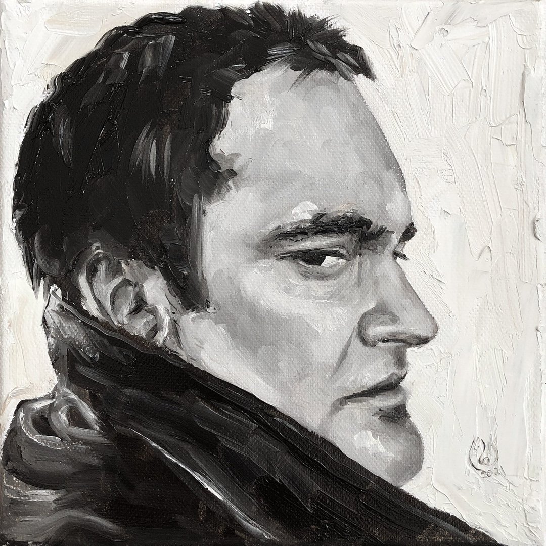Tarantino original painting, Tarantino portrait Original canvas art - 海报/装饰画/版画 - 其他材质 灰色