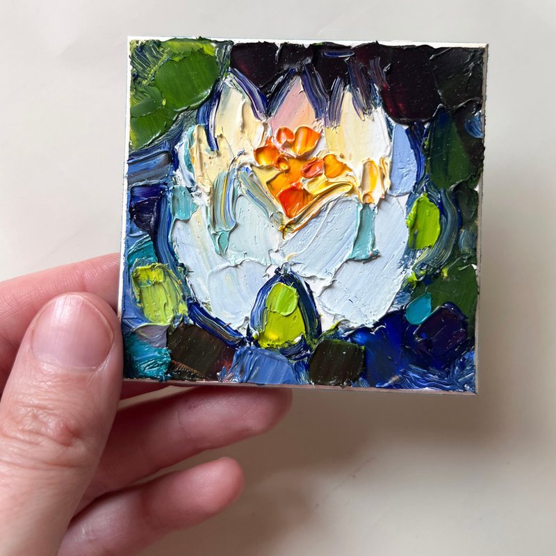 莲花画花卉原创艺术写实艺术厚涂油 - 海报/装饰画/版画 - 其他材质 绿色