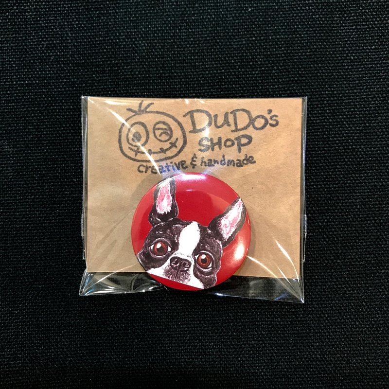 手绘插画小胸章小徽章别针 | 法斗 法国斗牛犬 - 徽章/别针 - 其他金属 