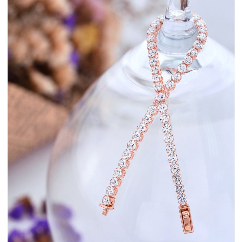 网球手链 3MM 玫瑰金 - 手链/手环 - 半宝石 