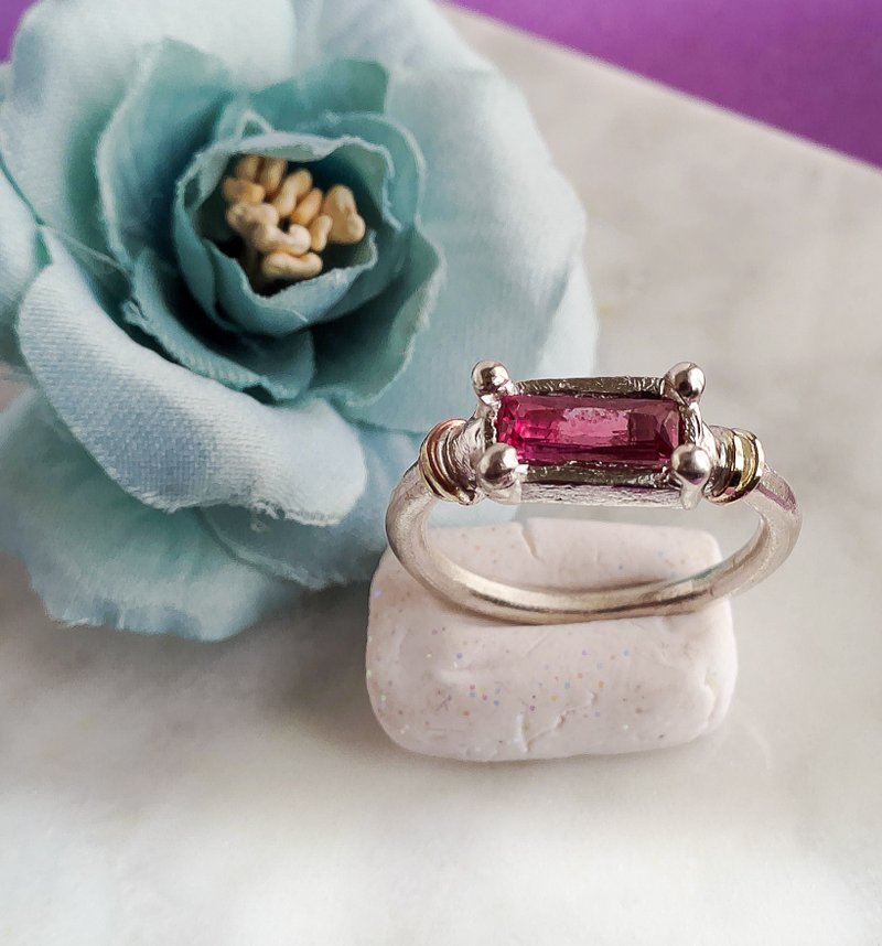独一无二的红榴石戒指 - 戒指 - 其他金属 粉红色