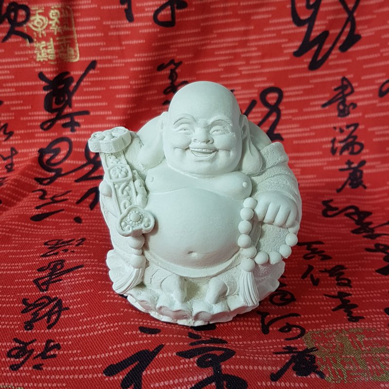 清定祥瑞如意佛 青草地绳盘套组 圭藻土扩香组 居家香氛 - 香薰/精油/线香 - 其他材质 白色