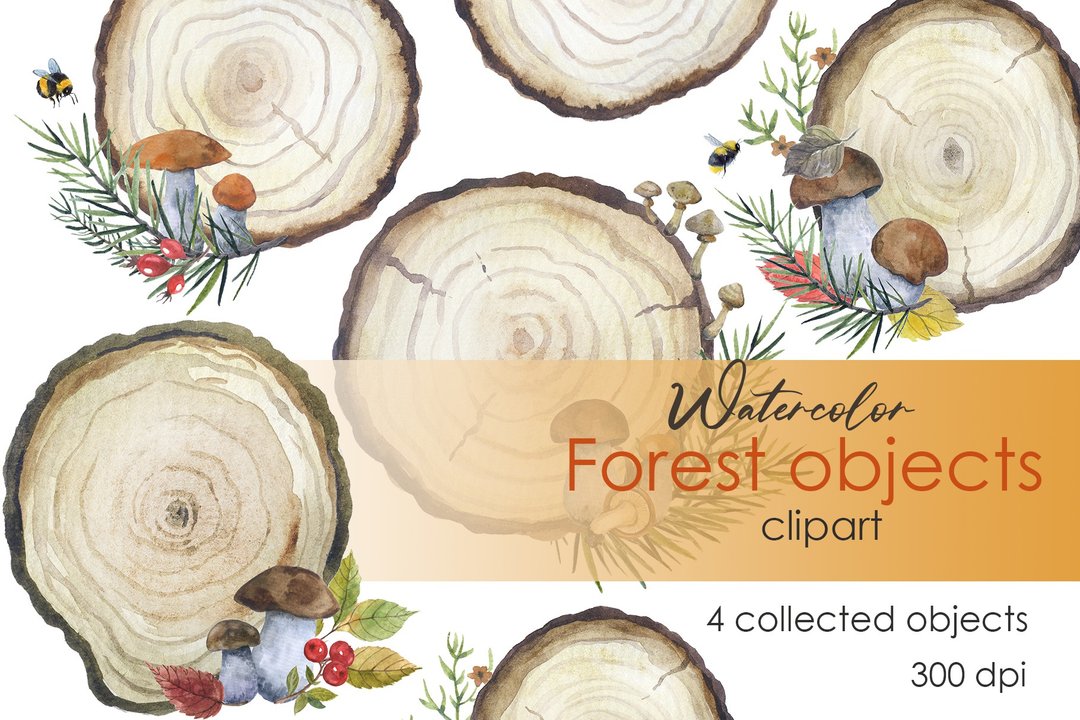 Fall Clipart. Mushroom Autumn frame Fall clipart png. Watercolor thanksgiving - 插画/绘画/写字 - 其他材质 橘色
