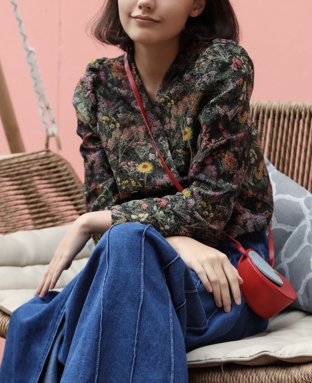 全新圆goodlook系列 迷你圆x圆款 红色配雾扁袋 - 侧背包/斜挎包 - 人造皮革 