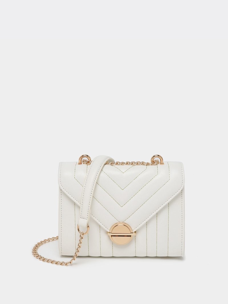 Just Fancy 简约金属圆扣侧背袋 - 侧背包/斜挎包 - 其他材质 白色