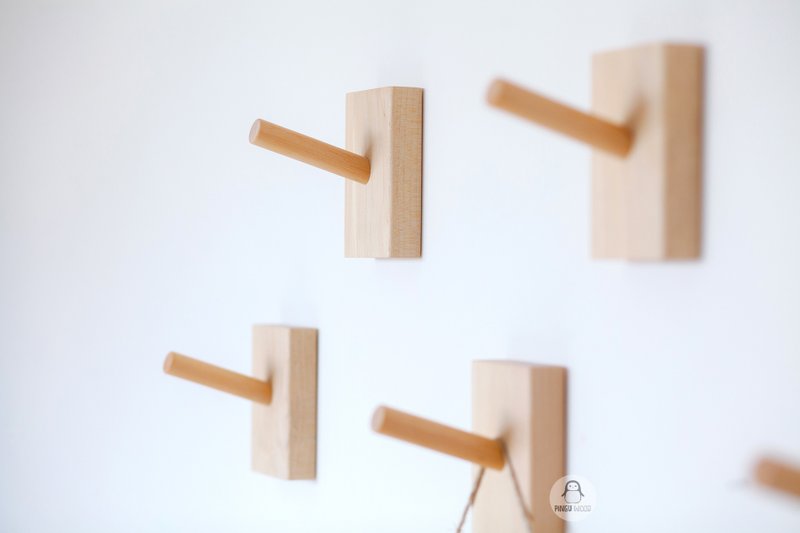 One Wooden Peg Wall Hook, Clothes Hook, Peg Hook, Wooden Hanger - 衣架/挂勾 - 木头 