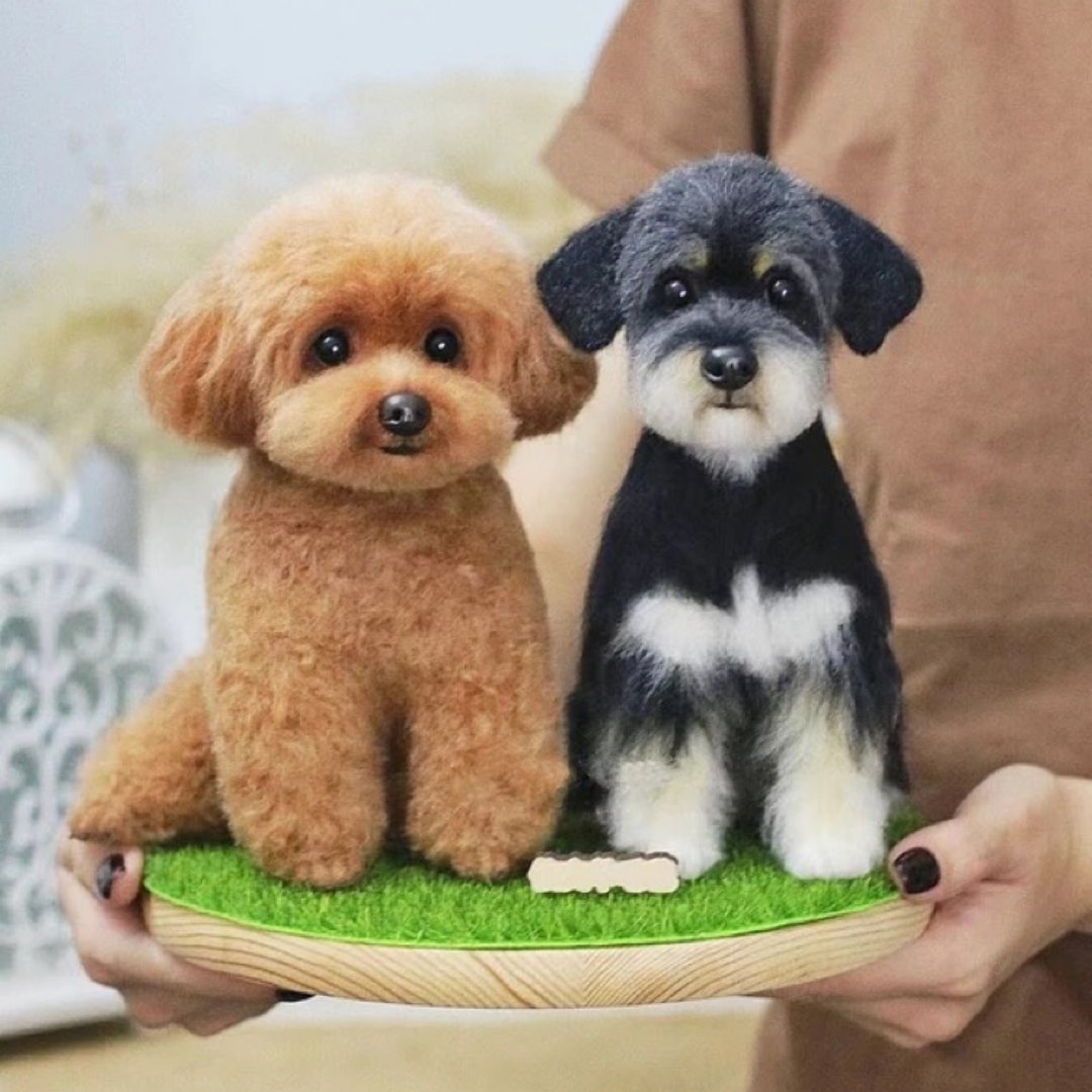 定制 逼真犬 毛孩 宠物 泰迪 羊毛毡 娃娃 似颜绘 纪念 狗狗 d7 - 玩具 - 羊毛 多色