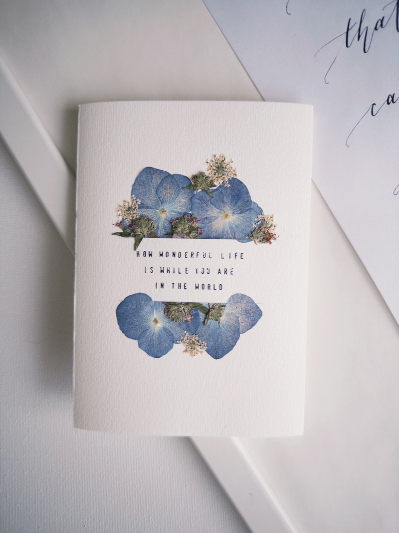 The Far Afield 美好人生押花心意卡 - 卡片/明信片 - 纸 白色