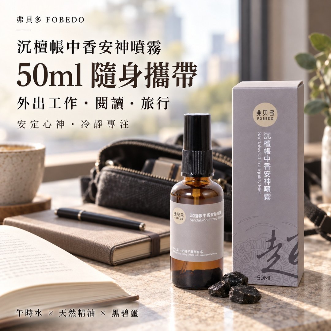 沉檀帐中香安神喷雾 / 隔绝干扰、安定心神 / 融合黑碧玺与午时水 - 摆饰 - 玻璃 卡其色