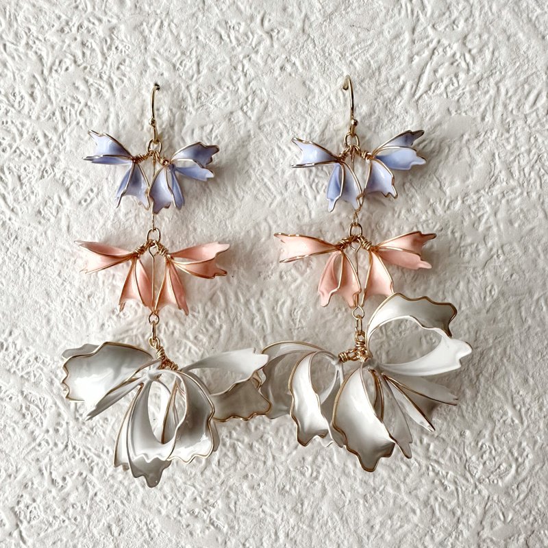 以花朵为灵感的金属丝配件 - 耳环/耳夹 - 其他金属 