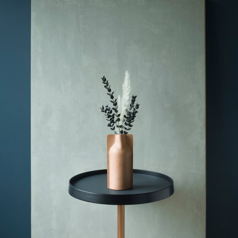 展示偏爱区 原皮色全角花器 - 花瓶/陶器 - 真皮 绿色