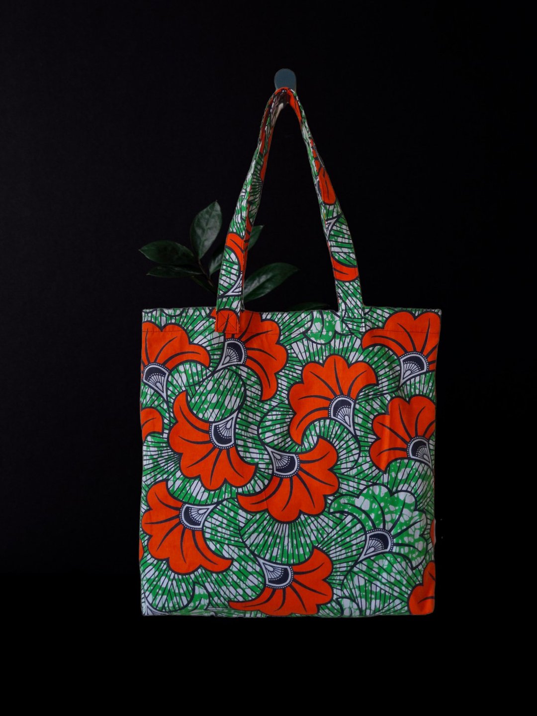 Handmade Summer  African Print Cotton Tote Bag Ankara - 手提包/手提袋 - 棉 橘色