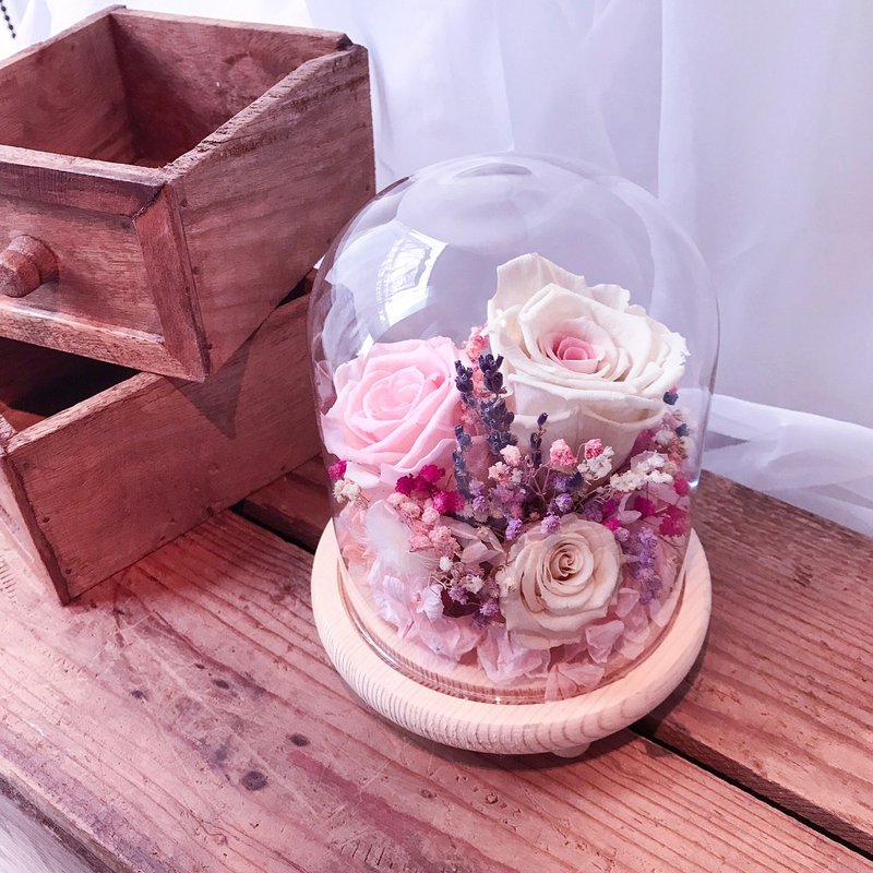 永生花夜灯- 丰富粉玫瑰干燥花多花款 - FLORA FLOWER / 生日礼物 - 植栽/盆栽 - 植物．花 粉红色