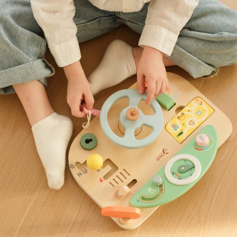益智开车忙碌板-迷你驾驶游戏盘【蒙特梭利教具 适合2岁以上】 - 玩具/玩偶 - 木头 