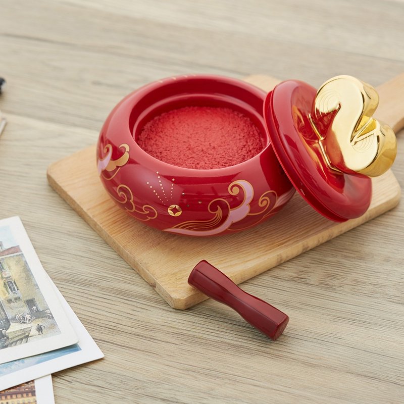 2025蛇年-永恒奢华 印泥盒 |新年礼盒 印台 公司印章 - 印章/印台 - 瓷 红色