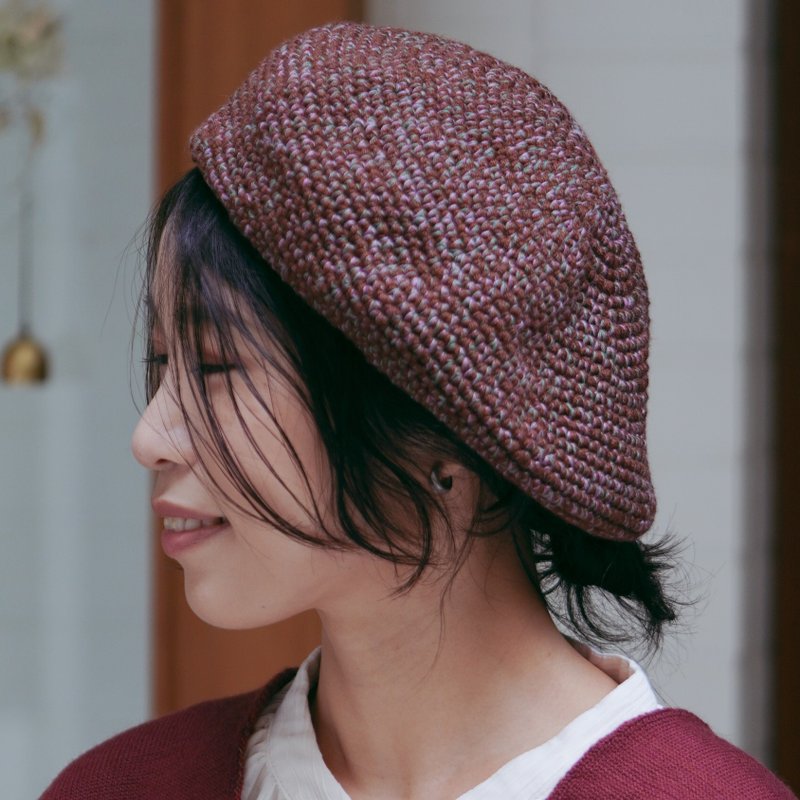 羊毛混纺贝蕾帽-可可 - 帽子 - 羊毛 咖啡色