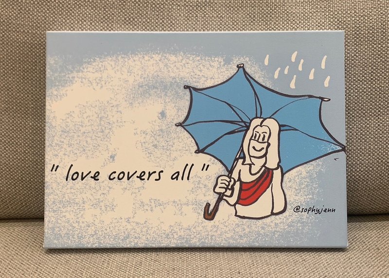 苏妃艺术 Sophie Art 爱遮盖一切 Love covers all - 电子手绘真人画像/绘画/插画 - 木头 