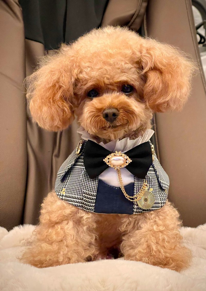 深蓝色千鸟格 - 衣/帽 - 其他材质 蓝色