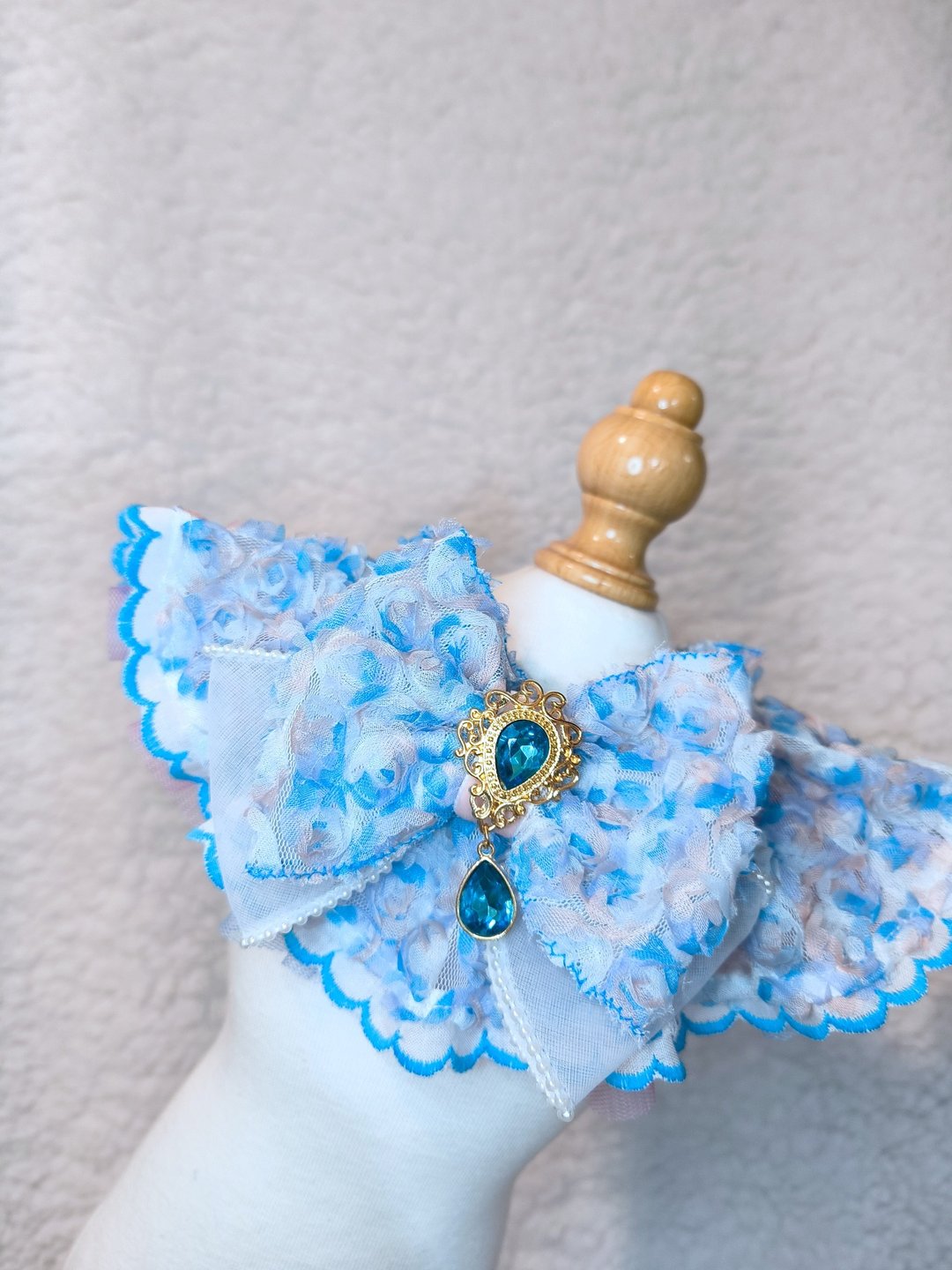 彩色彩虹色 花花纱 造型颈饰 颈项 collar - 衣/帽 - 棉 蓝色