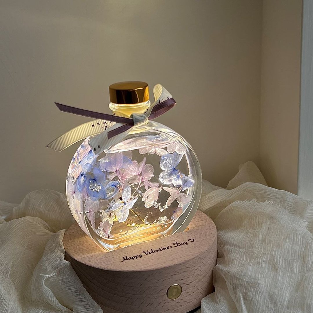 圣诞节礼物 绣球花 浮游花夜灯 永生花 干燥花 精油扩香 毕业礼物 - 摆饰 - 植物．花 多色
