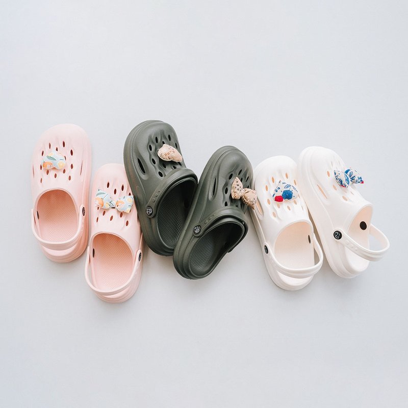 【园艺拖小配件】洞洞鞋 蝴蝶结+爱心组 - 鞋垫/周边 - 棉．麻 多色