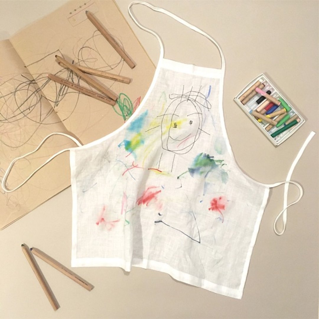 KIDS Graffiti apron 　white - 其他 - 棉 白色