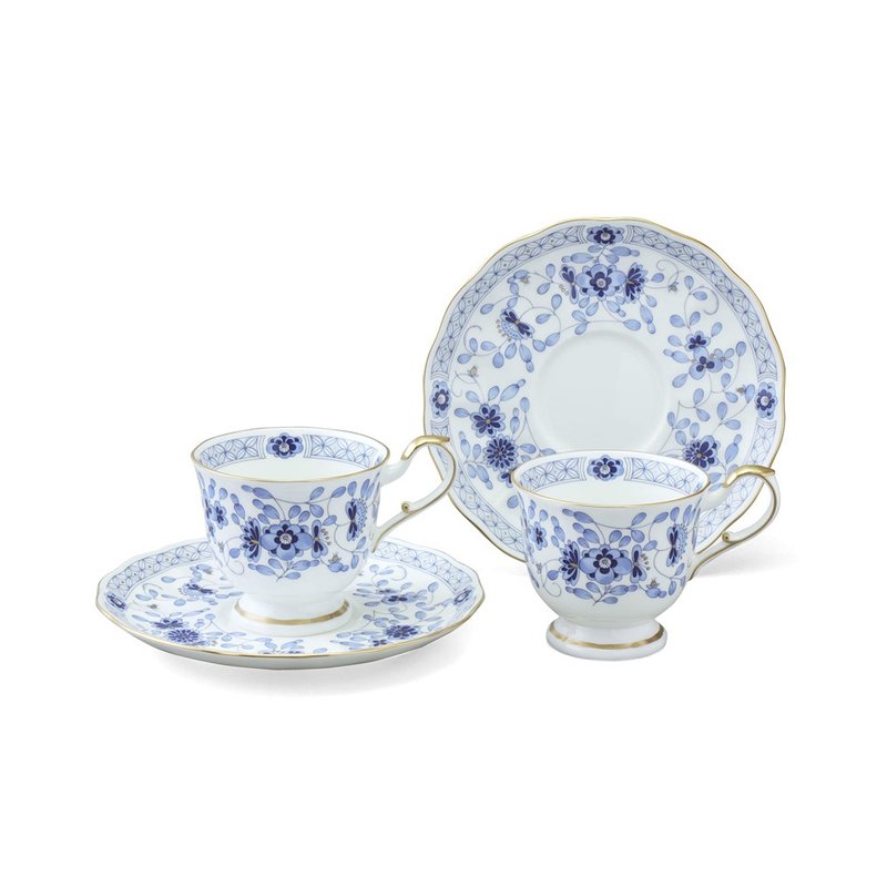 日本NARUMI 米兰骨瓷咖啡杯组-2入-200ml - 咖啡杯/马克杯 - 瓷 蓝色