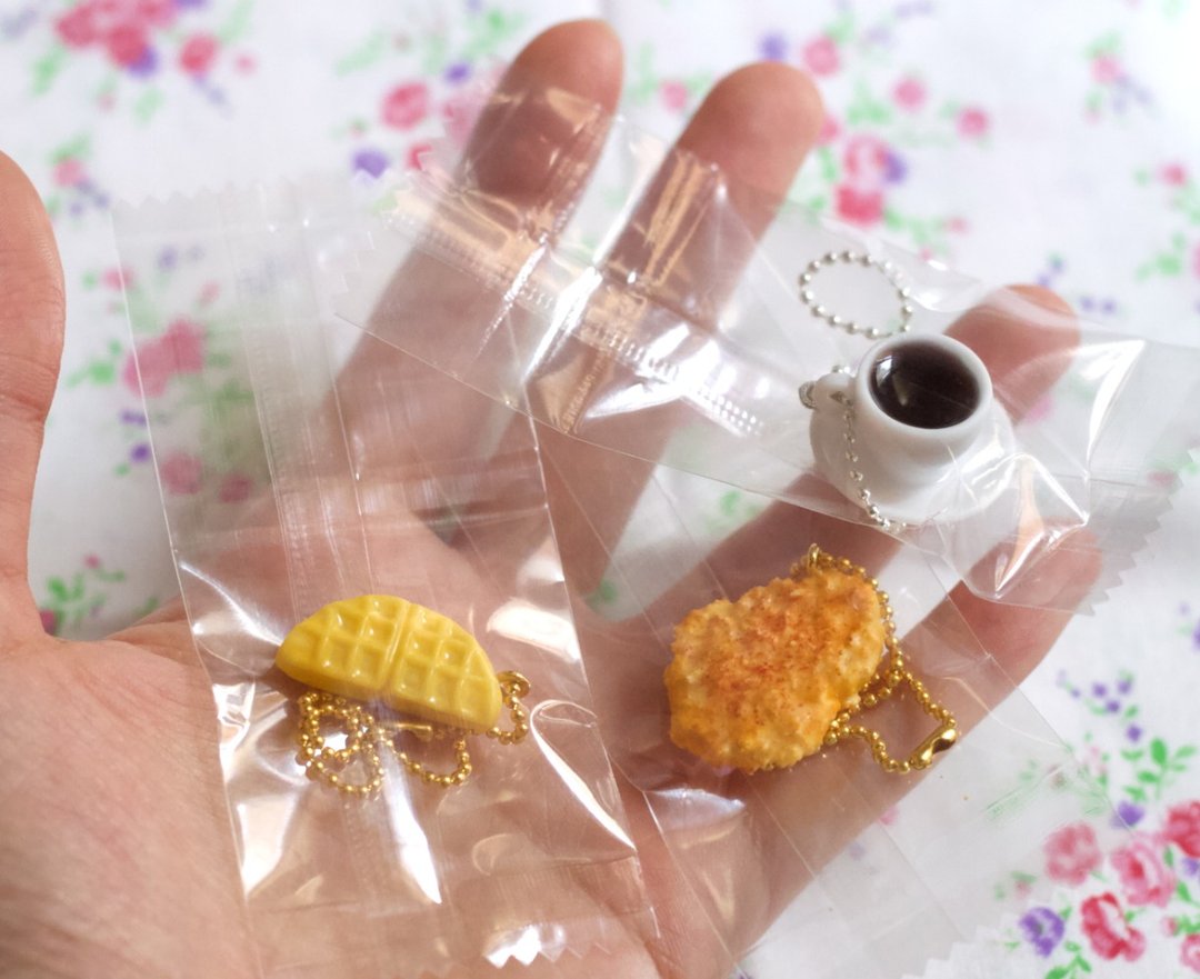 1:6 食玩 微缩仿真食物 炸鸡排 钥匙圈  扭蛋 包包挂饰 订制 - 钥匙链/钥匙包 - 粘土 橘色
