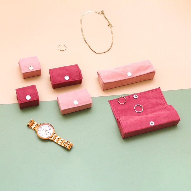 携带美好饰品收纳包 小巧饰品携带布包 - 化妆包/杂物包 - 棉．麻 粉红色