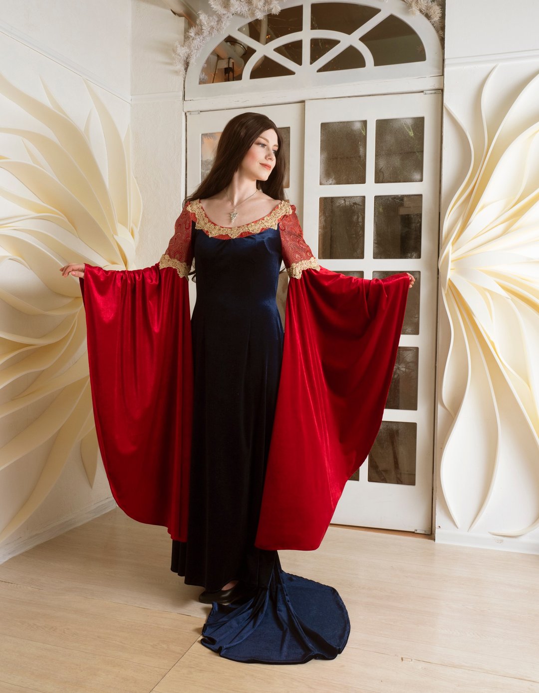 inspired by Arwen cosplay dress - Blood Red Gown - Made to order - 晚装/礼服 - 聚酯纤维 蓝色
