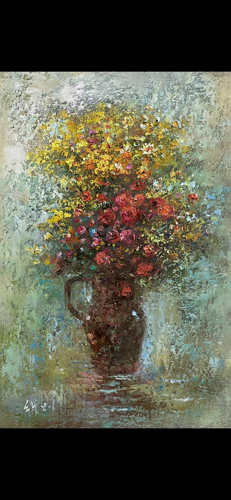 2023油画小品创作 玫瑰 (21*33 cm) 新春优惠价 - 摆饰 - 棉．麻 