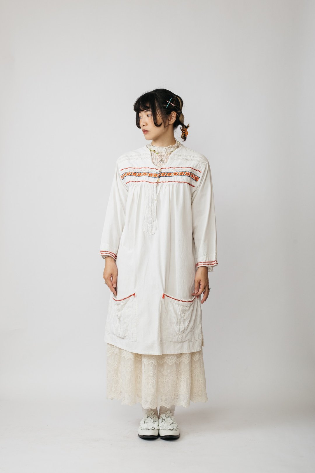 民族刺绣洋装.Embroidery Folk Dress【初恋贩卖所】Vintage.B725 - 洋装/连衣裙 - 棉 