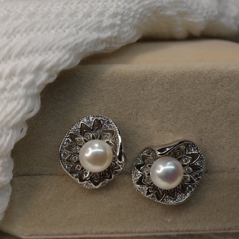 【云岫】淡水珍珠耳环 | 秋意之珠 - 耳环/耳夹 - 珍珠 