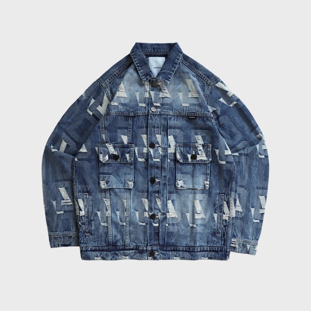 DYCTEAM - DS Pattern Jacquard jacket - 男装外套 - 其他材质 蓝色