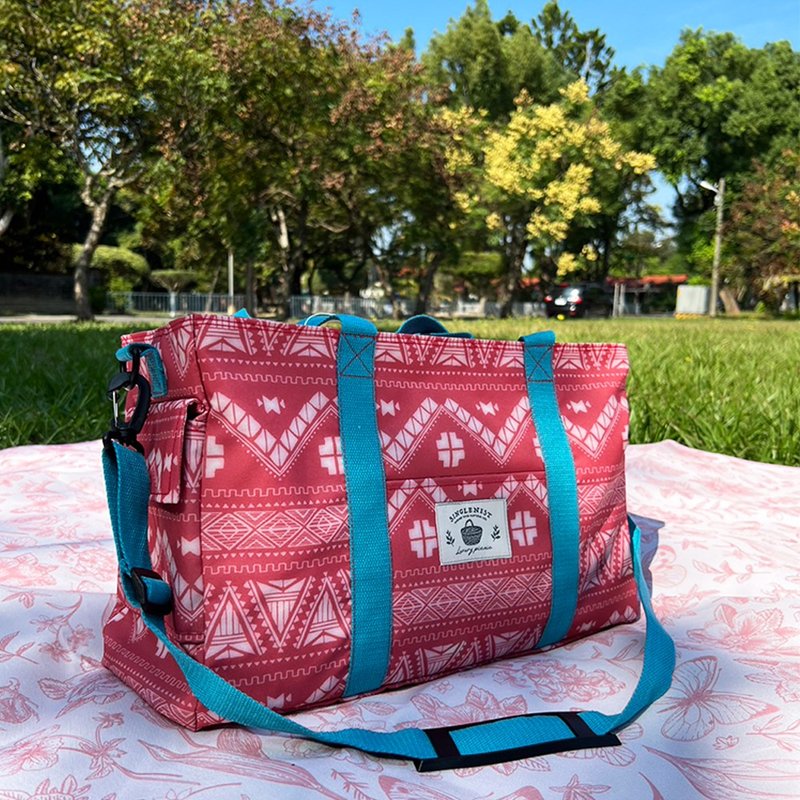 防泼水旅行收纳提袋 游泳袋  红图腾款 台湾手工制造 - 行李箱/行李箱保护套 - 聚酯纤维 