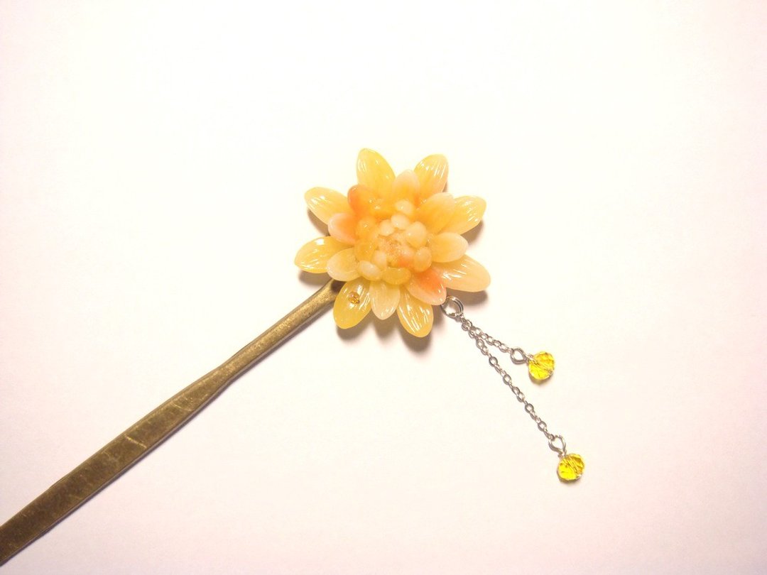 雅菊 橘黄 发簪 造型 - 发饰 - 其他材质 多色
