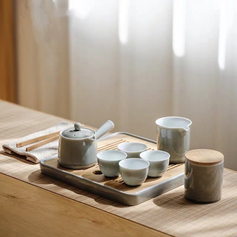 闻说|日式简约茶壶茶具套装 烟灰系列 办公家用礼赠 禅意功夫陶瓷 - 茶具/茶杯 - 陶 