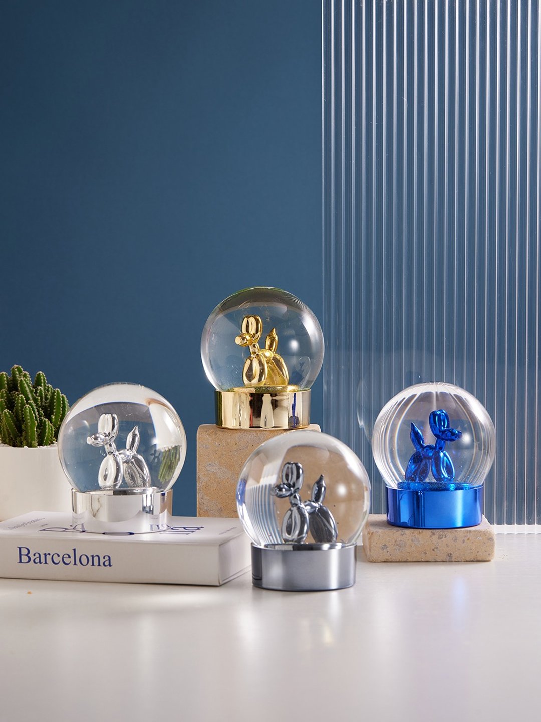 LA BOITE Balloon Dog Globe 闪光七彩气球狗造型水晶球雪花球摆- - 摆饰 - 玻璃 多色