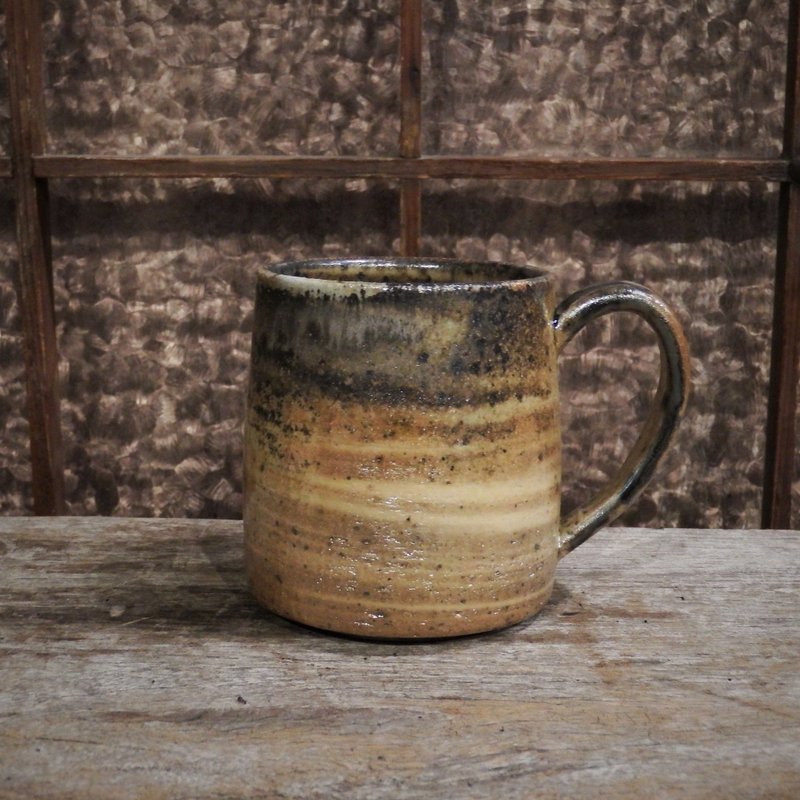 柴烧陶绞泥马克杯 / 咖啡杯 - 咖啡杯/马克杯 - 陶 黑色