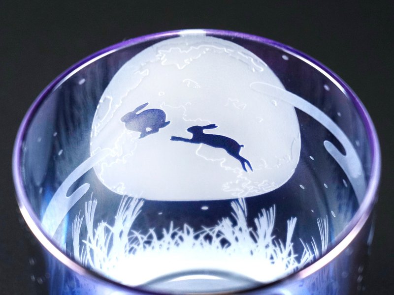 Moon rabbit [lapis lazuli] - 茶具/茶杯 - 玻璃 蓝色