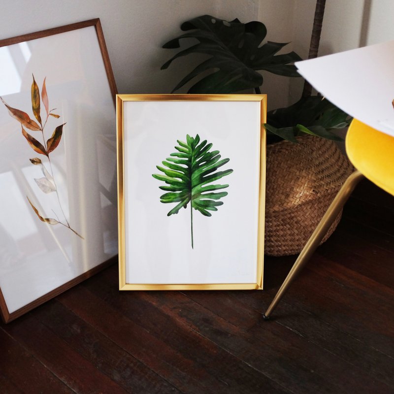 Watercolor painting / Split leaf philodendron - 画框/相框 - 纸 绿色