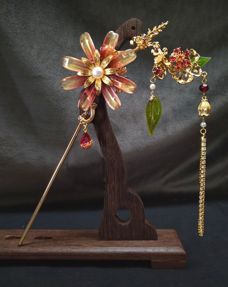 古风琉璃系列【绝代芳华】~流苏镶钻发簪 - 发饰 - 琉璃 多色