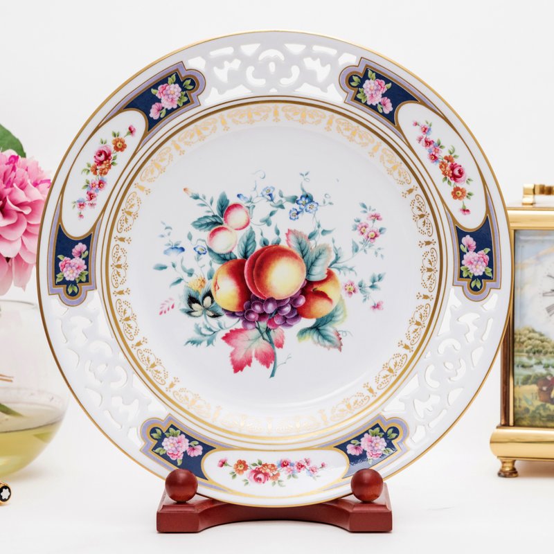 英国制Spode 斯波德 丰饶盛世镂空雕花收藏骨瓷盘装饰挂盘 - 墙贴/壁贴 - 瓷 