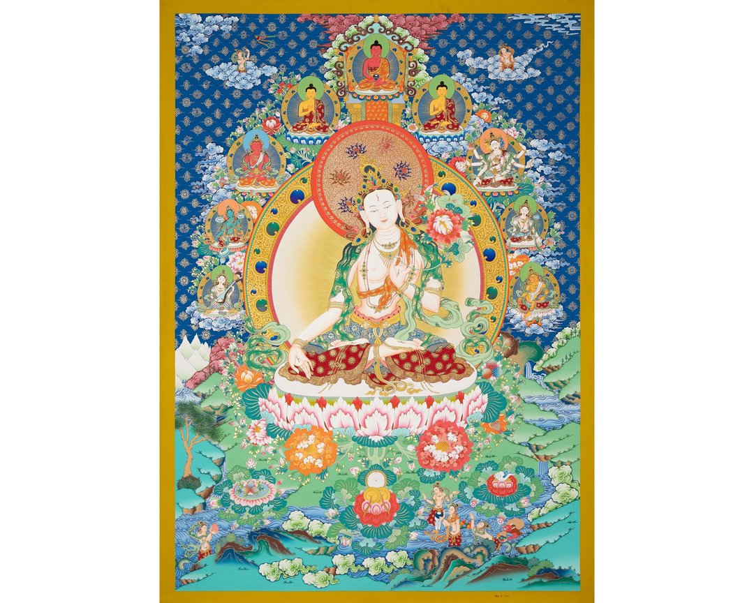 健康光辉——神圣白度母像 用于情绪修复 - 墙贴/壁贴 - 其他材质 多色