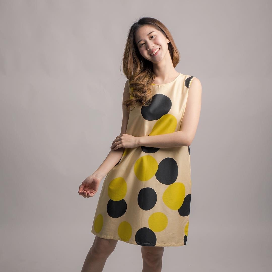 black mustard dress - 洋装/连衣裙 - 其他人造纤维 橘色